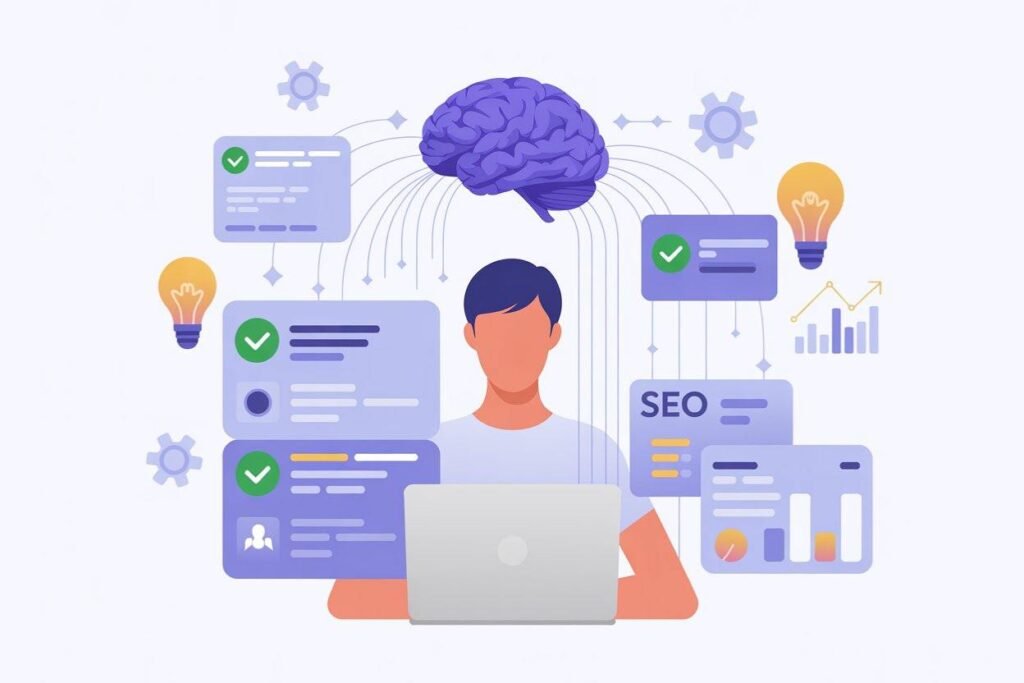 SEO services, showcasing digital marketing strategies and tools for online visibility and growth.